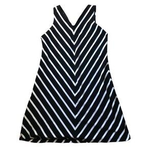 Tower Hill Collection Chevon Knot Bodycon Dress Black White Stretch Sz. L
